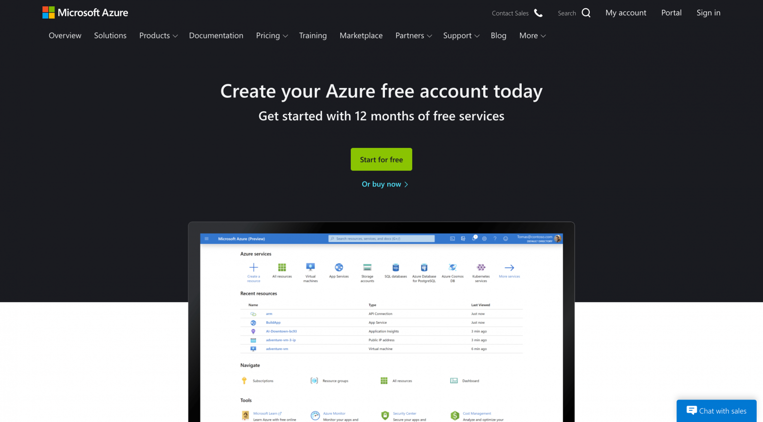 Create a free Azure account – Azure PHP